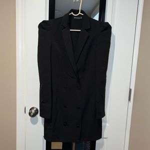 Black Long Sleeve Blazer Dress